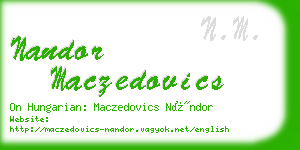 nandor maczedovics business card